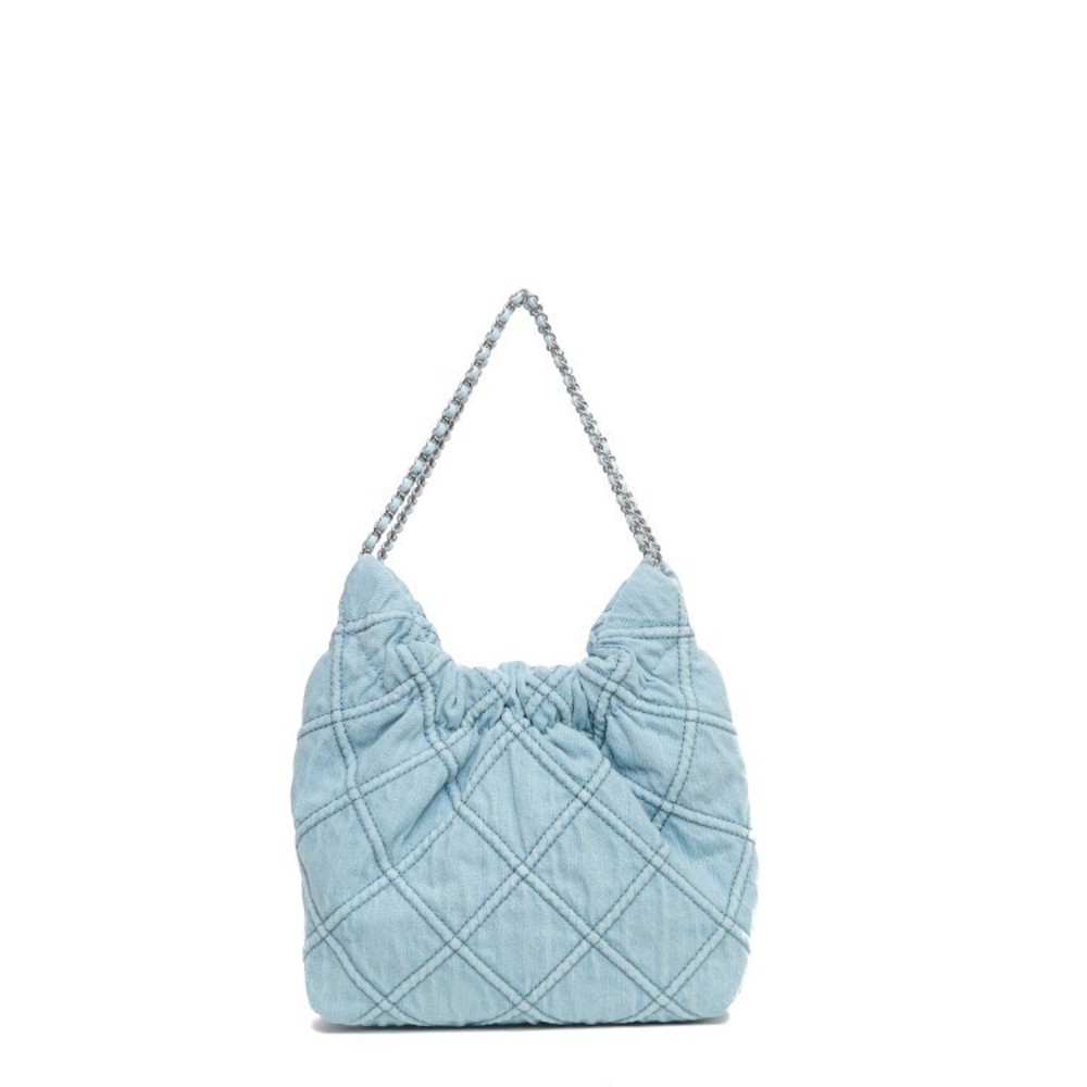 Tory Burch Fleming Mini Hobo Bag In Soft Denim - NWT - Picture 3 of 3